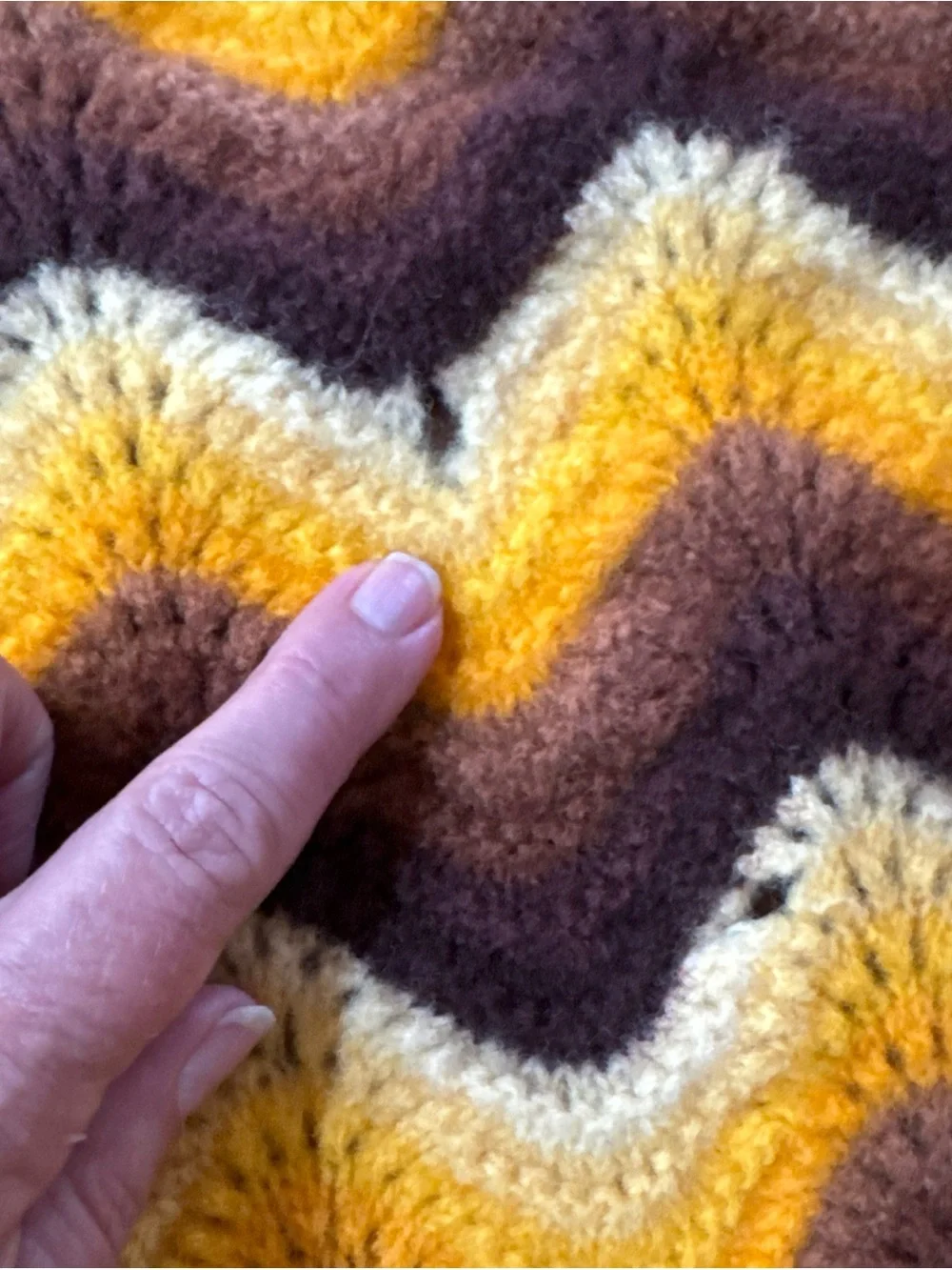 Chevron Wave Throw Blanket in Yellow and Brown - Cozy Accent Throw